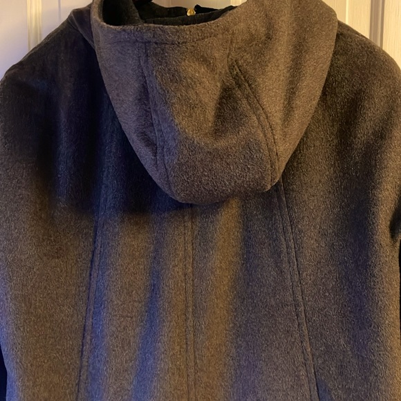 Ellen Tracy Winter Wool Coat with Hood Full Zip Brown  Sz 14 - Picture 8 of 11